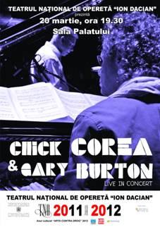 Legendele jazz-ului, Chick Corea si Gary Burton, in concert la Bucuresti